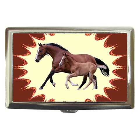 Mare n foal Cigarette Money Case from UrbanLoad.com Front