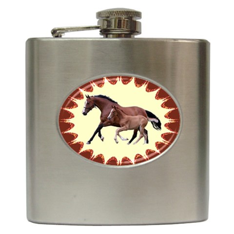 Mare n foal Hip Flask (6 oz) from UrbanLoad.com Front