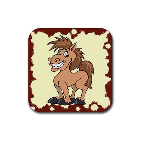 Cheeky pony Rubber Coaster (Square) from UrbanLoad.com Front