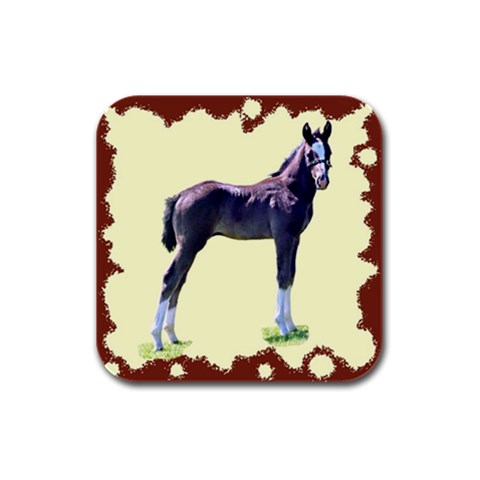 Foal Rubber Square Coaster (4 pack) from UrbanLoad.com Front