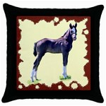 Foal Throw Pillow Case (Black)