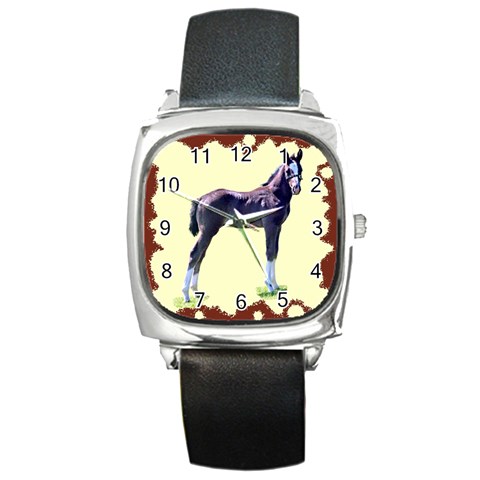 Foal Square Metal Watch from UrbanLoad.com Front