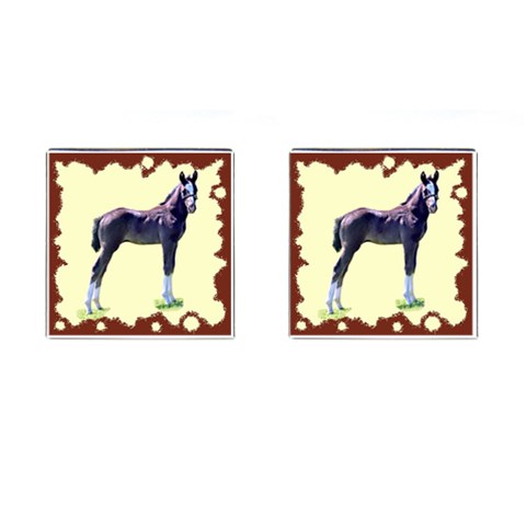 Foal Cufflinks (Square) from UrbanLoad.com Front(Pair)