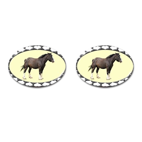 Clydesdale Cufflinks (Oval) from UrbanLoad.com Front(Pair)