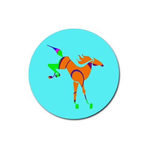 Bucking horse Rubber Coaster (Round) from UrbanLoad.com Front