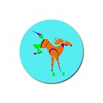 Bucking horse Rubber Round Coaster (4 pack)