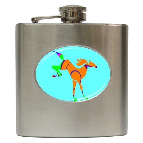 Bucking horse Hip Flask (6 oz) from UrbanLoad.com Front