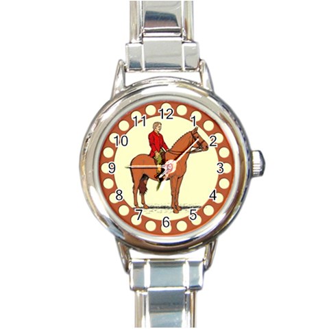 Riding Round Italian Charm Watch from UrbanLoad.com Front