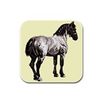 Vintage horse 3 Rubber Square Coaster (4 pack)