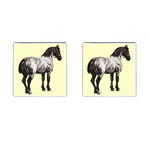 Vintage horse 3 Cufflinks (Square) from UrbanLoad.com Front(Pair)