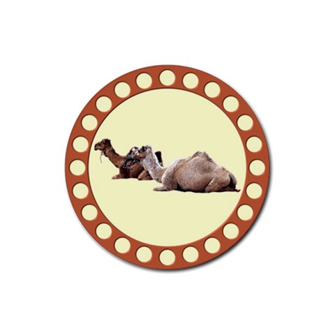 Sitting camels Rubber Coaster (Round) from UrbanLoad.com Front
