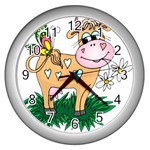 Cute cow Wall Clock (Silver)