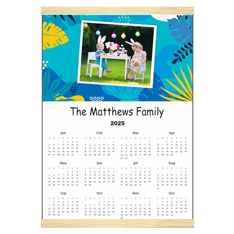 Personalized Summer Family Calendar Canvas Yearly Calendar 16  x 22  from UrbanLoad.com Front - Jan 2025