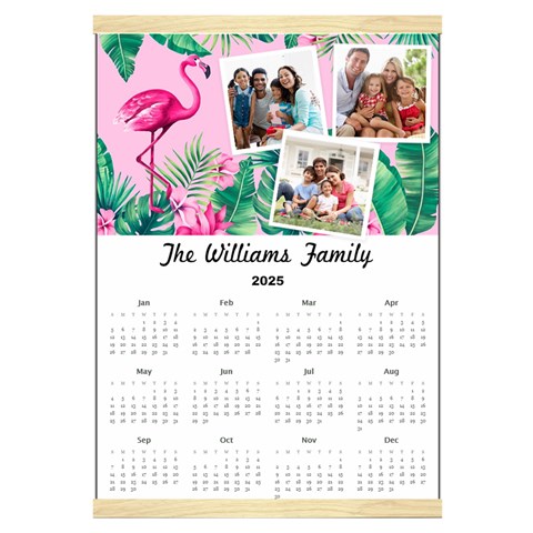 Personalized Summer Family Calendar Canvas Yearly Calendar 16  x 22  from UrbanLoad.com Front - Jan 2025