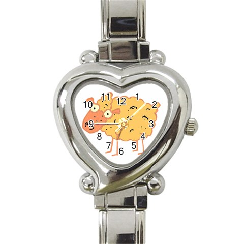 Funky sheep Heart Italian Charm Watch from UrbanLoad.com Front