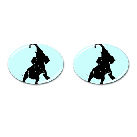 Elephant1 Cufflinks (Oval) from UrbanLoad.com Front(Pair)