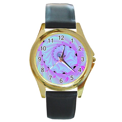 Foal 2 Round Gold Metal Watch from UrbanLoad.com Front