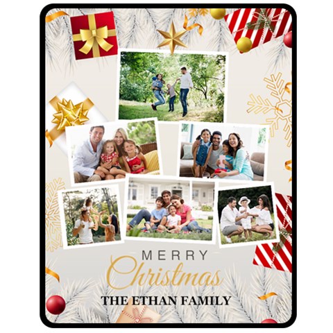 Christmas Tree Family Photo Medium Blanket Fleece Blanket (Medium) from UrbanLoad.com 60 x50  Blanket Front