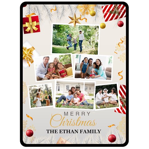 Christmas Tree Family Photo Large Blanket Fleece Blanket (Large) from UrbanLoad.com 80 x60  Blanket Front