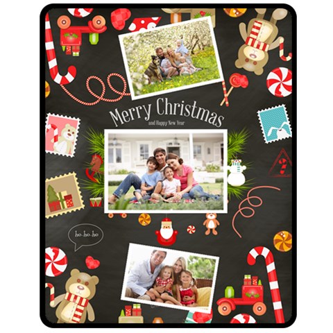 Christmas Family Medium Blanket Fleece Blanket (Medium) from UrbanLoad.com 60 x50  Blanket Front