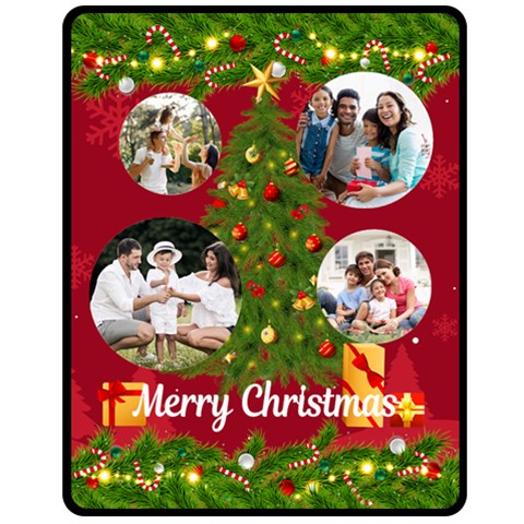 Christmas Tree Photo Medium Blanket Fleece Blanket (Medium) from UrbanLoad.com 60 x50  Blanket Front