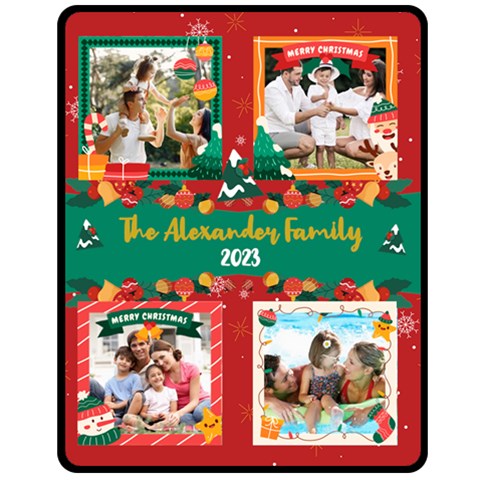 Christmas Family Name Medium Blanket Fleece Blanket (Medium) from UrbanLoad.com 60 x50  Blanket Front