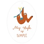 Sloth on branch UV Print Acrylic Ornament Oval