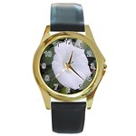whiteflower1678 Round Gold Metal Watch