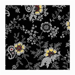 Black Background With Gray Flowers, Floral Black Texture Medium Glasses Cloth (2 Sides) from UrbanLoad.com Back