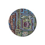 Arcade Game Retro Pattern Rubber Coaster (Round)