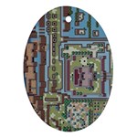 Arcade Game Retro Pattern Oval Ornament (Two Sides)