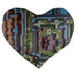 Arcade Game Retro Pattern Large 19  Premium Heart Shape Cushions