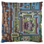 Arcade Game Retro Pattern Large Premium Plush Fleece Cushion Case (One Side)