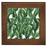 Green banana leaves Framed Tile