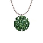 Green banana leaves 1  Button Necklace
