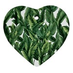 Green banana leaves Heart Ornament (Two Sides)