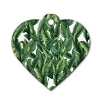 Green banana leaves Dog Tag Heart (Two Sides)