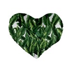 Green banana leaves Standard 16  Premium Heart Shape Cushions
