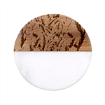 Green banana leaves Classic Marble Wood Coaster (Round) 