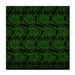 Green Floral Pattern Floral Greek Ornaments Tile Coaster