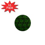 Green Floral Pattern Floral Greek Ornaments 1  Mini Magnet (10 pack) 