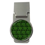 Green Floral Pattern Floral Greek Ornaments Money Clips (Round) 