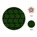 Green Floral Pattern Floral Greek Ornaments Playing Cards Single Design (Round)