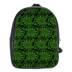 Green Floral Pattern Floral Greek Ornaments School Bag (Large)