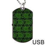 Green Floral Pattern Floral Greek Ornaments Dog Tag USB Flash (Two Sides)