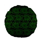 Green Floral Pattern Floral Greek Ornaments Standard 15  Premium Round Cushions