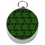 Green Floral Pattern Floral Greek Ornaments Silver Compasses