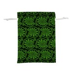 Green Floral Pattern Floral Greek Ornaments Lightweight Drawstring Pouch (S)