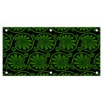 Green Floral Pattern Floral Greek Ornaments Banner and Sign 6  x 3 