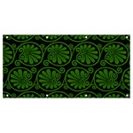 Green Floral Pattern Floral Greek Ornaments Banner and Sign 8  x 4 